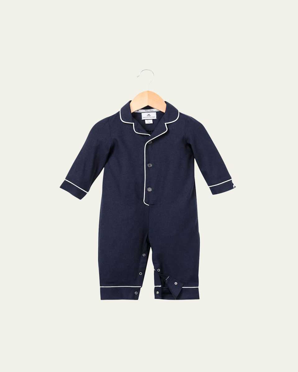 Contrast-Piping Collared Coverall, Size 0-24 Months